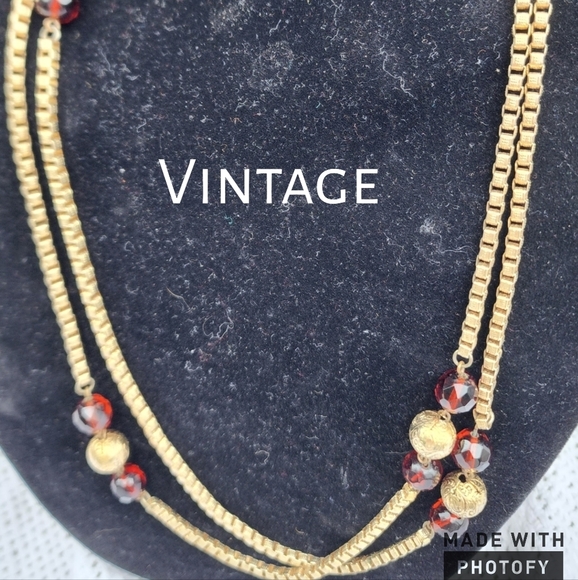 Vintage Glass bead‎  station necklace - Picture 1 of 16